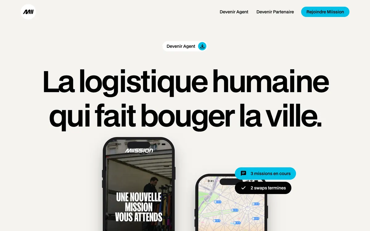 Page d'accueil du site de Miission