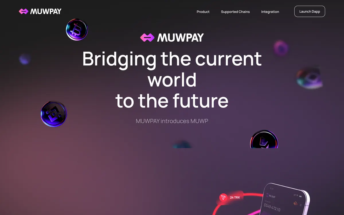 Page d'accueil du site de Muwpay